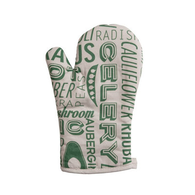 Orsina Green Single Oven GloveContemporary Green Pattern With Quilted Heat ProtectionComfortable Grip from B&Q