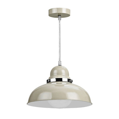 Orsina Clay Colour Bowl Shaped Pendant LightNordic Style Pendant Light With Chrome TrimSmooth Metal Shade from B&Q