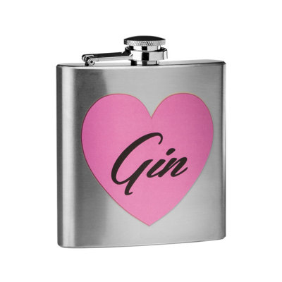 Orsina Gin Hip Flask 5Oz Stainless Steel Flask With Playful Gin Print Design  Secure Screw Cap For Leak Free from B&Q