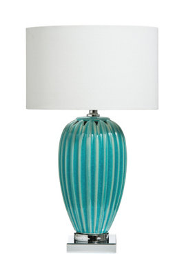 Orsina Apus Ceramic Table Lamp In Turquoise from B&Q