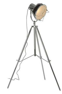 Orsina Matt Black Floor Lamp With Adjustable Tripod LegsStanding Lamp With Chrome ScrewsTall Floor Light from B&Q
