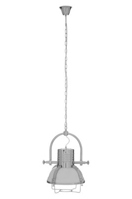 Orsina Industrial Chrome Pendant LightImpact Design With Industrial AppealCeiling Light With Chrome Finish Shade