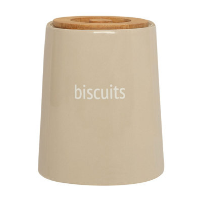 Orsina Chic Design Beige Ceramic Biscuit CanisterFunctional Design CanisterDurable Canister For Ingredients from B&Q