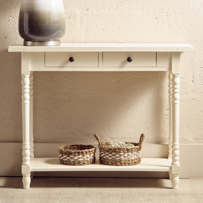 Premier Housewares Interiors By Premier Heritage 2 Drawers Console Table White
