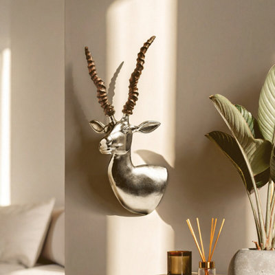 Orsina Gazelle Wall Mountable SculptureDecorative Art Sculpture For WallTraditional Gazelle Head Wall Art from B&Q