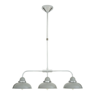 Premier Housewares Interiors By Premier Jasper 3 Shades And Chrome Pendant Light/Grey