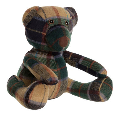 Orsina Heritage Green Check Bear Door Stop from B&Q