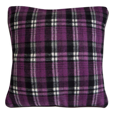 Orsina Purple Check Throw CushionPolyester Décor Cushion For RelaxingWashable Cushion For SofaBedChair from B&Q