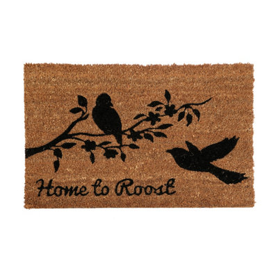 Orsina Home To Roost DoormatDurable Coir Mat With Pvc Backing And Printed Hen DesignScrapes Dirt Off Shoes from B&Q