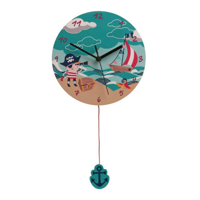 Orsina Pirate Wall ClockFun & Functional Kids Wall ClockMid-Century Wall ClockModern Living Room Wall Clock from B&Q