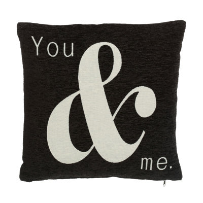 Orsina Words 'you & Me' Black Cushion from B&Q