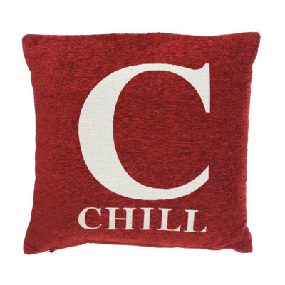 Orsina Words 'chill' Red Cushion from B&Q