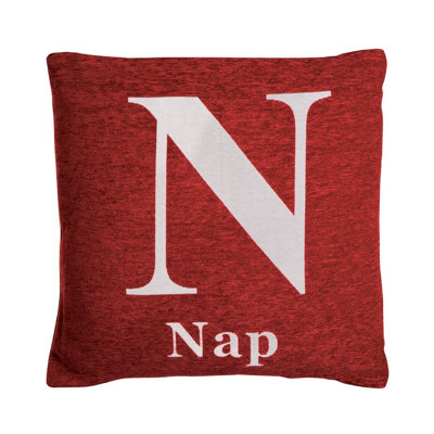 Orsina Words 'nap' Red Cushion from B&Q