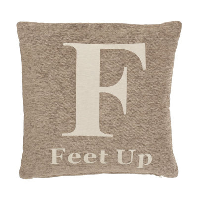Orsina Natural 'feet Up' Words Cushion from B&Q