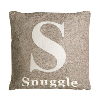 Orsina Natural 'snuggle' Words Cushion from B&Q