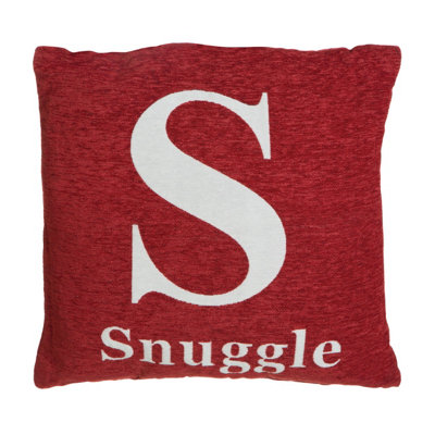 Orsina Words 'snuggle' Red Cushion from B&Q