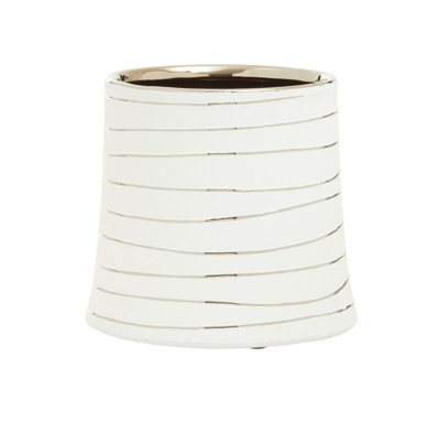 Orsina Haldis Small White Silver Ceramic Planter from B&Q