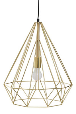Orsina Wyra Champagne Gold Conical Pendant Light from B&Q