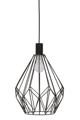 Orsina Wyra Black Finish Frame Pendant Light from B&Q