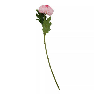 B&Q -  Chrysanthemum Stem84Cm PinkLifelike Artificial Flower With Soft Pink Petals And Green StemAdds A