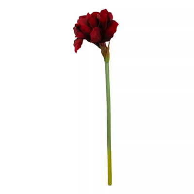 Premier Housewares Interiors By Premier Amaryllis Stem - 72Cm Deep Petals With Realistic Texture And Form, Striking Faux Flower Burgundy
