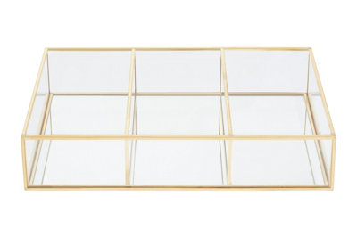 Orsina Beauty 3 Compartments Clear Glass Makeup Organiser from B&Q
