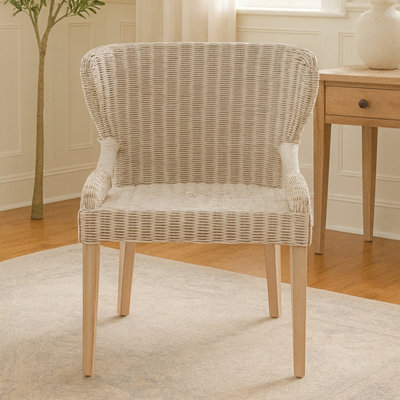 Orsina Manado Natural Wicker Wingback Accent Chair from B&Q