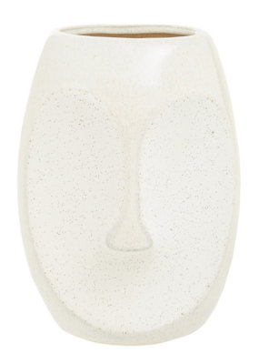 Orsina Handcrafted Stoneware Face Small VaseModern Free Standing VaseContemporary Flower VaseStoneware Vase from B&Q