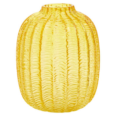 Orsina Bionda Small Yellow Glass Vase from B&Q