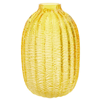Orsina Bionda Large Yellow Glass Vase from B&Q