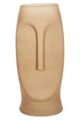 Orsina Gold Sculptural Large Glass VaseFace Design Decorative VaseSculptural Flower VaseLuxury Glass Vase from B&Q
