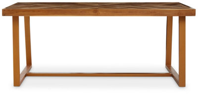 Orsina Natural Teak Wood Base Dining TableOutdoor Dining Table For GardenPicnicRectangle Dining Table from B&Q