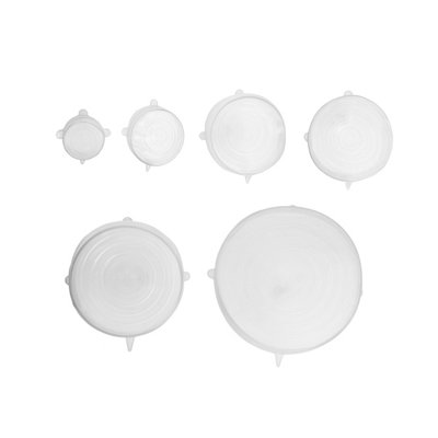 Orsina Leakproof Set Of 6 Reusable Silicone Lids,eco-Friendly Kitchen Gadgets,stretchable Covers For Food Storage