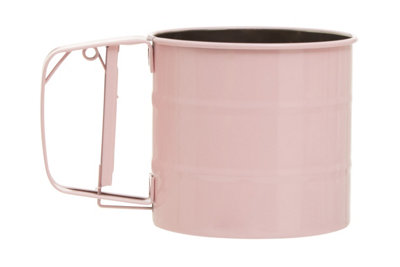 Orsina Pastel Pink Mechanical Sifter,250Ml Handheld Flour Sifter,powdered Sugar Sifter,stainless Steel Mesh Sieve from B&Q