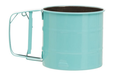 Orsina Pastel Green Mechanical Sifter,hand Crank Flour Sifter,powdered Sugar Sieve,stainless Steel Mesh Sifter from B&Q
