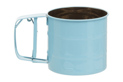 Orsina Pastel Blue Mechanical Sifter,250Ml Handheld Flour Sifter,icing Sugar & Cocoa Powder Sieve,fine Mesh Sifter from B&Q