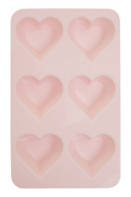 Orsina Pastel Pink Heart Shaped Silicone Mould,6-Slot Baking Pan For Heart-Shaped Cupcakes,luxe Heart Baking Tray from B&Q