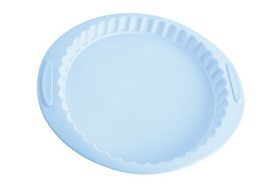 Orsina Pastel Blue Pie Or Flan Mould,round Ribbed Baking Pan,dish With Grooved Edges,silicone Mould For Tarts from B&Q