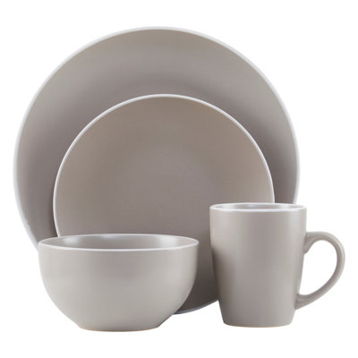 Orsina Elmira 16 Piece Grey Dinner Set from B&Q