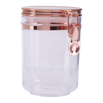 Orsina Durable Jar With Copper Lid 800 MlElegant Retro Design Glass Jar With LidSleek Airtight Storage Jar from B&Q