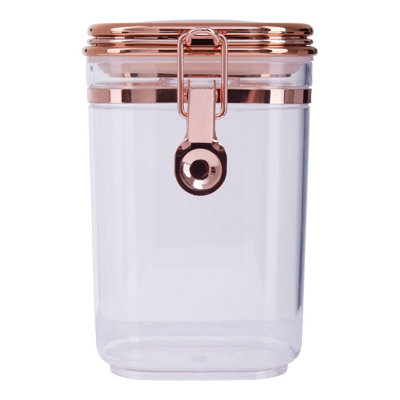 Orsina Durable Jar With Copper Lid 600 MlElegant Retro Design Glass Jar With LidSleek Airtight Storage Jar from B&Q