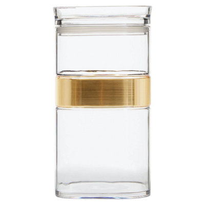 Orsina Clear Kitchen Storage Jar With Airtight LidTea Coffee & Sugar CanisterSquare Kitchen Jar For Storage from B&Q