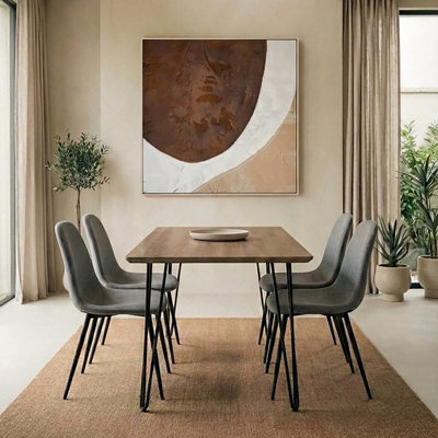 Orsina Versatile Grey Fabric Dining ChairContemporary Modern Dining ChairComfortable Sturdy Modern Chair from B&Q