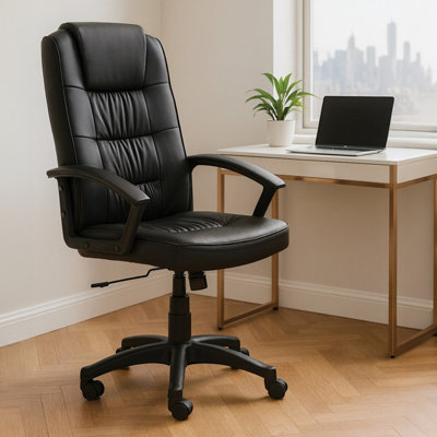 Orsina Ergonomic Black Home Office ChairComfortable Work From Home ChairMovable Ergonomic Chair For Office from B&Q
