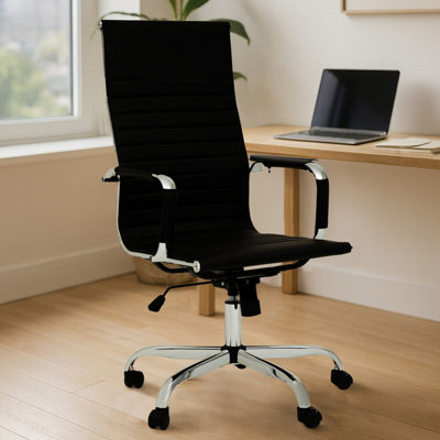 Orsina Ergonomic Black High Back Home Office ChairComfortable Work From Home ChairMovable Ergonomic Chair from B&Q