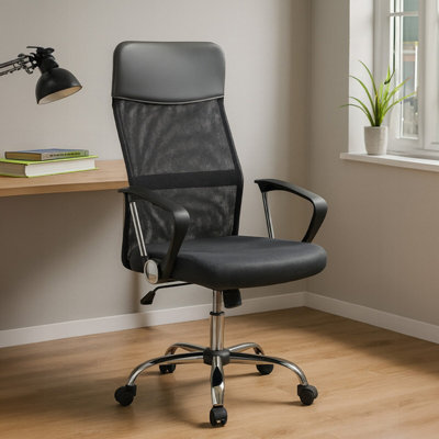 Orsina Brent Grey Mesh Home Office Chair from B&Q