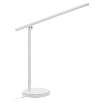 Orsina Contemporary White Touch LampSleek Aluminium Touch-Control Table LampRotatable Stem Modern Lamp from B&Q