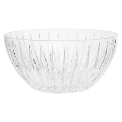 B&Q -  Clear Large Glass Bowl,big Crystal Glass Serving Dish,fluted Textured Glass Bowl For Salads& Desserts