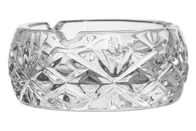 Orsina Small Crystal Textured Ashtray,deep-Cut Design Cigar Dish,smoking Tray With Three Grooves For Daily Use from B&Q