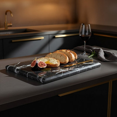 Orsina Black & Gold Marble Chopping BoardHigh-Quality Cutting BboardStain-Resistant Gold Marble Board from B&Q